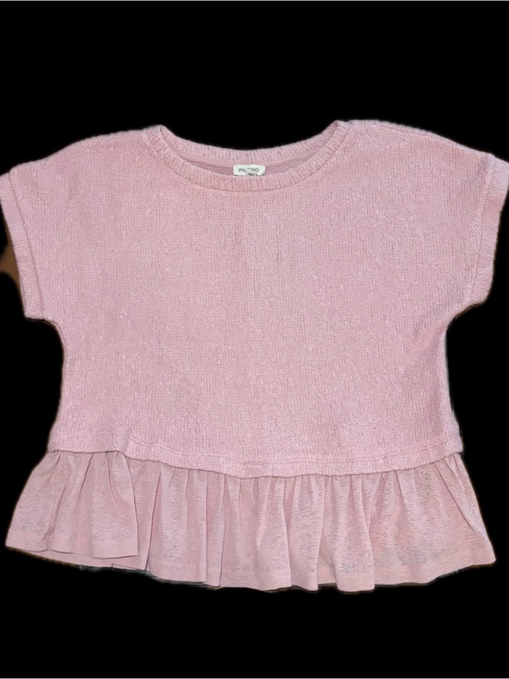 Pilcro by Anthropologie Size: S Women’s Short Sleeve Ruffle Hem Top